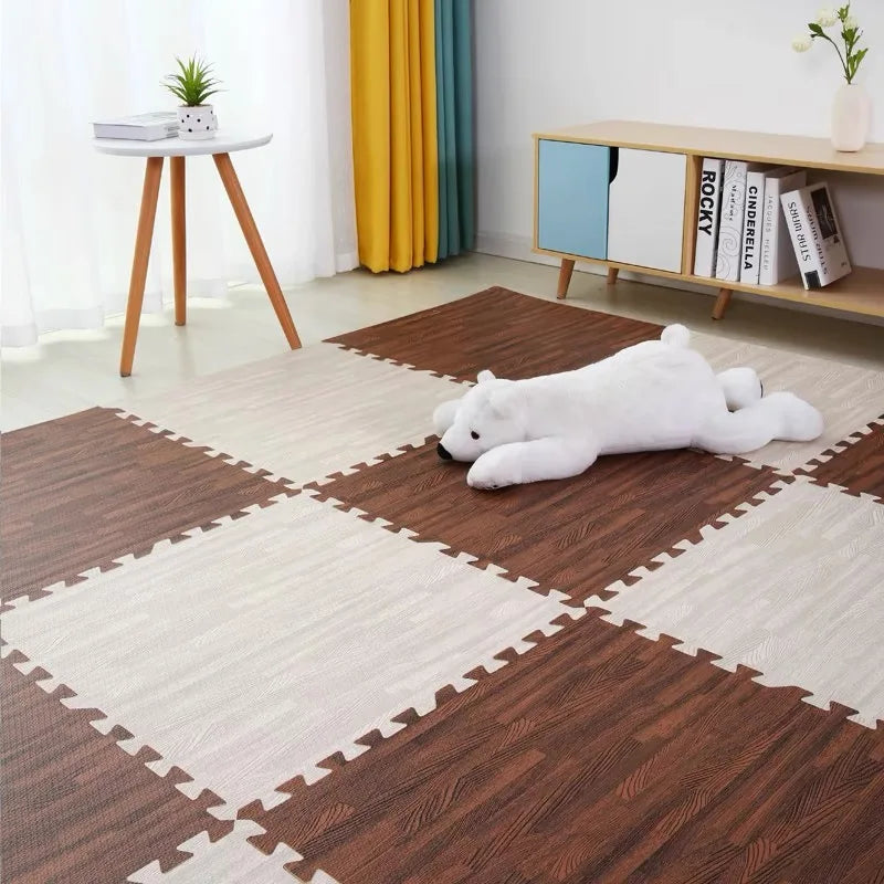 Hot Wood Pattern EVA Foam Puzzle Mat for Baby Play 38-42 Shore C Hardness 75-85kg/m³ Density