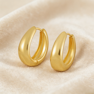 Brandy Oval Huggie Earrings